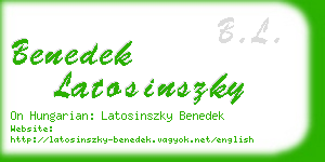 benedek latosinszky business card